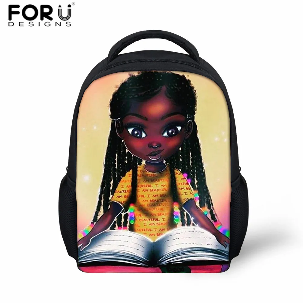 FORUDESIGNS/мини-рюкзаки для детей, для маленьких девочек, Африканский рюкзак с принтом для девочек, Kawaii, афро, маленький детский рюкзак 12 дюймов, школьный рюкзак - Цвет: Z4889F