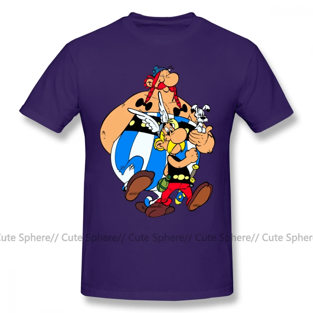 Астерикс футболка Астерикс и футболки Обеликс уличная футболка с коротким рукавом Мужская 100 хлопок ХХХ графическая отличная футболка - Цвет: Purple