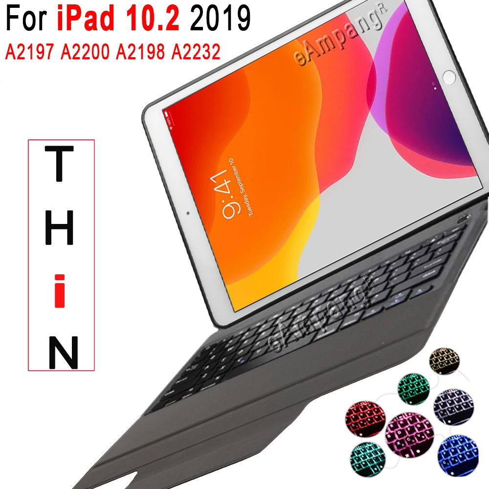 Чехол с 7 клавиатурой для Apple iPad 10 2 2019 го 8 поколения A2197 A2200 A2198 A2232 чехол