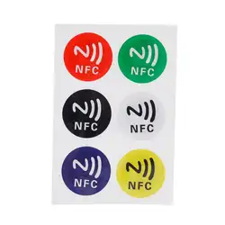 (6 шт./лот) NFC метки стикеры s NTAG213 NFC метки наклейки-этикетки стикеры универсальные этикетки Ntag213 RFID метки для всех NFC телефонов