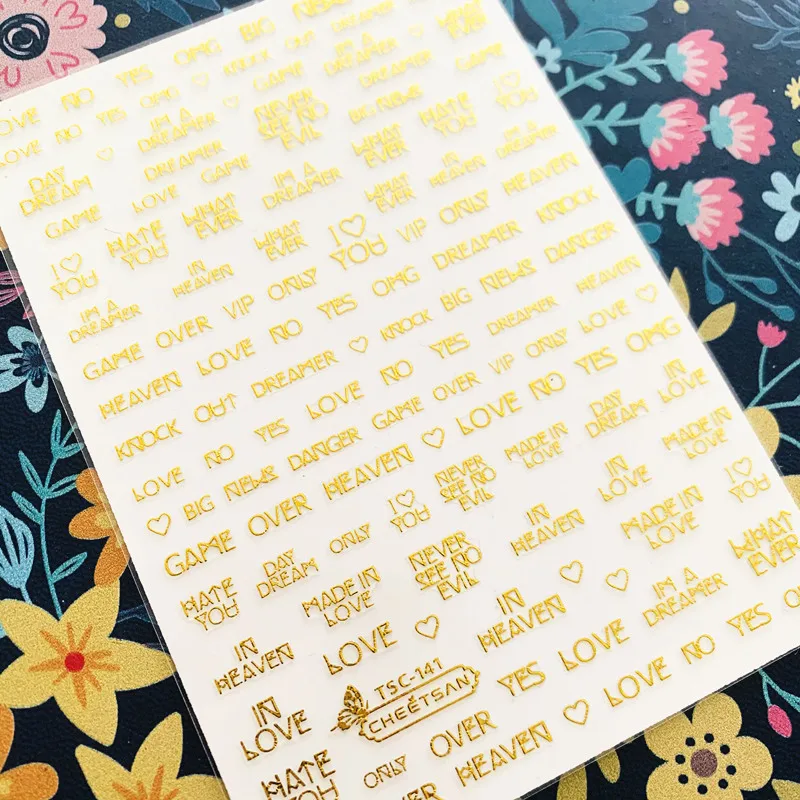 

Newest TSC sereis TSC-141-154 letter 3d nail art sticker nail decal stamping export japan designs rhinestones decorations