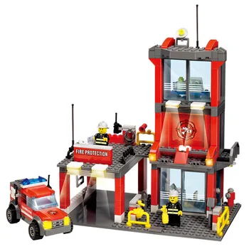 

City Fire Fight Building Blocks Sets Fire Station Urban Truck Car Bricks Toys for Children Gifts