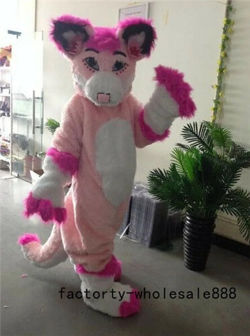 Halloween Lange Bont Roze Husky Mascotte Kostuum Pak Vos Hond Verjaardagsfeestje Cosplay Hoge Kwaliteit Stripfiguur Unisex Kleding Halloween Lange Bont Roze Husky Mascotte Kostuum Pak Vos Hond Verjaardagsfeestje Cosplay Hoge Kwaliteit Stripfiguur Unisex Kleding