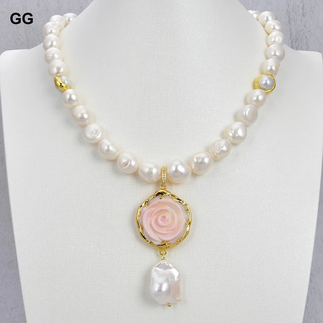 Pink Freshwater Pearl Necklace  Pearl Natural Freshwater Pink - Natural  Freshwater - Aliexpress
