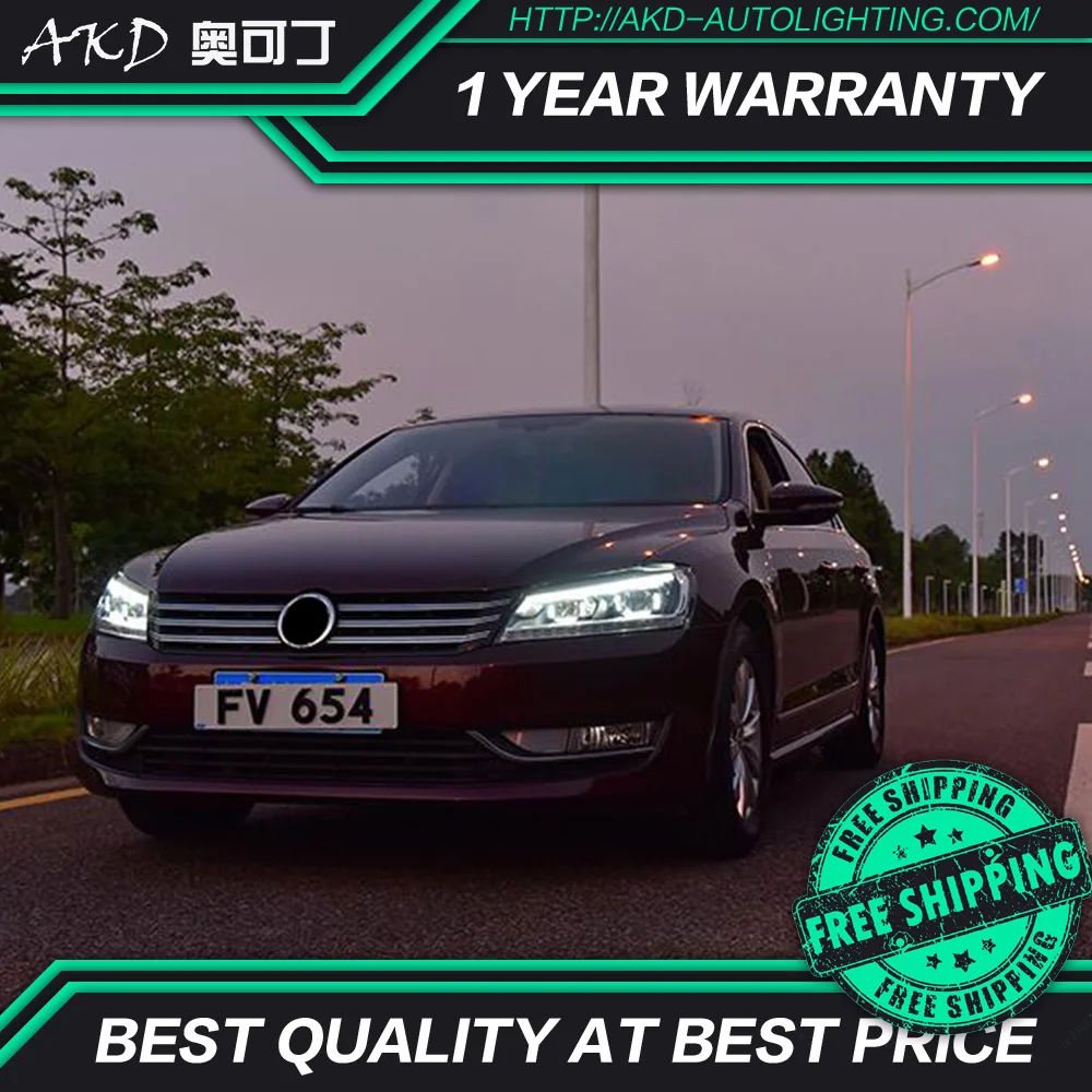 AKD тюнинг автомобильных фар для VW Passat B7 US Verson светодиодные фары DRL ходовые огни Bi