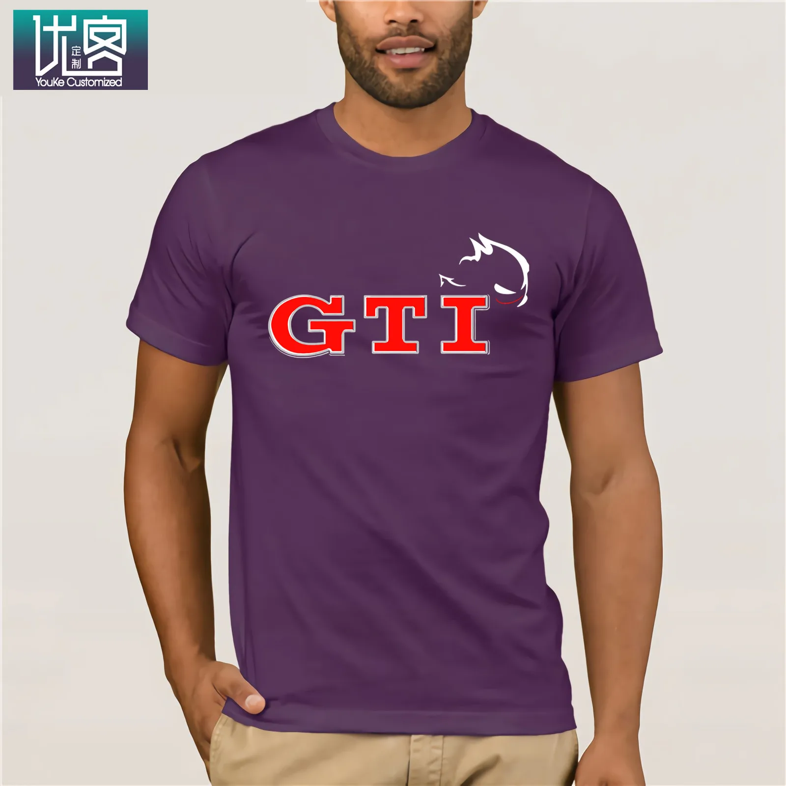 Gti/футболка; популярная футболка с круглым вырезом; хлопковые футболки; Забавные футболки; хлопковые топы; футболка