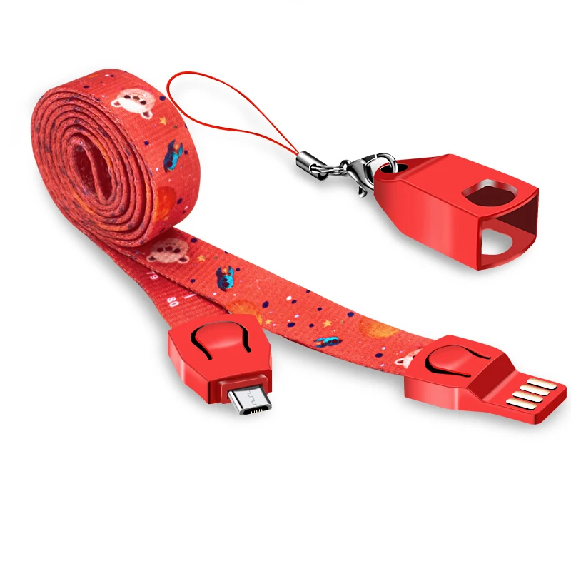 Android-Red Открытый Портативный кожа Тип мини-C/8Pin/микро-чехол для мобильного телефона с рисунком шейный регулируемый ремешок на шею наручные часы телефон ремень Тип C для iPhone samsung S9 - Цвет: Android-Red