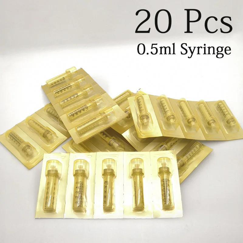 20 0.5ml syringe Гиалуроновая ручка с 3 передачами высокого давления, 0,5 мл, непрерывный инжектор, гиалуроновая ручка для похудения, для заполнения губ, удаления морщин - Цвет: 20 0.5ml syringe
