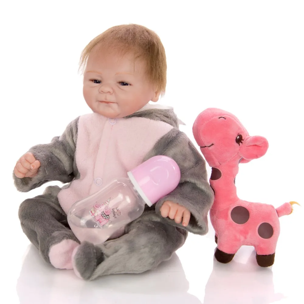 43 см Reborn Baby Doll силиконовая Bebe Bonecas Реалистичная смайлик девочка Реалистичная эмалированная Игрушка Дети специальный Рождественский подарок