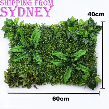 

6x Artificial Plant Wall Hedge Vertical Garden Panels Wall Balcony Fence 40x60cm Home Garden Wall Decoration Fake Grass