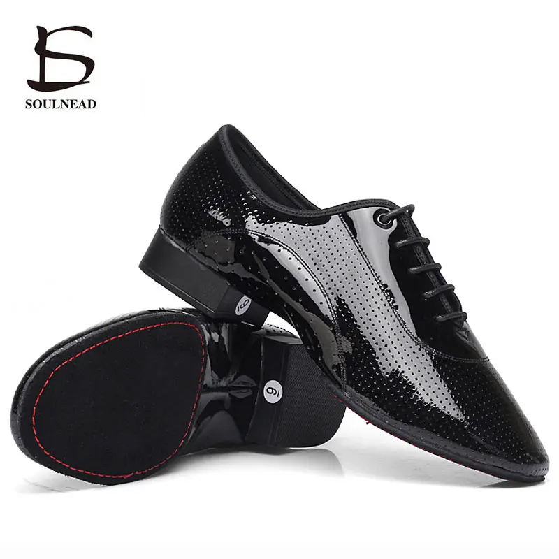 LatinDanceShoesMenStandardBallroomDanceShoesBlackGenuine