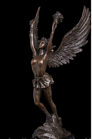 ---406+++Abstract Art Sculpture Bronze Copper Marble Base Victory Angel Statue Figurine | Дом и сад
