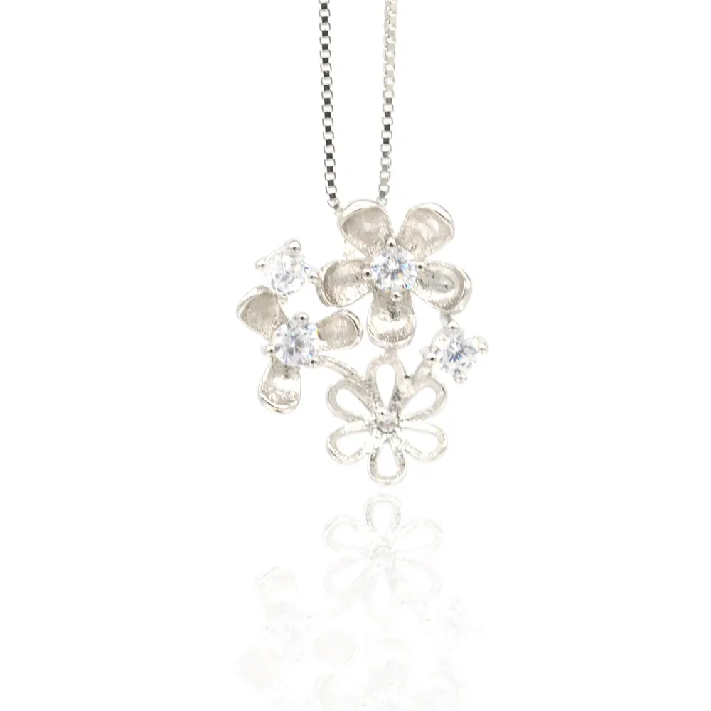 

Sterling Silver Flower Fairy Pendants Mountings For Pearl Diy Jewelry, Design Pearl Pendants Fitting With Pearl Seat PS3MDZ016
