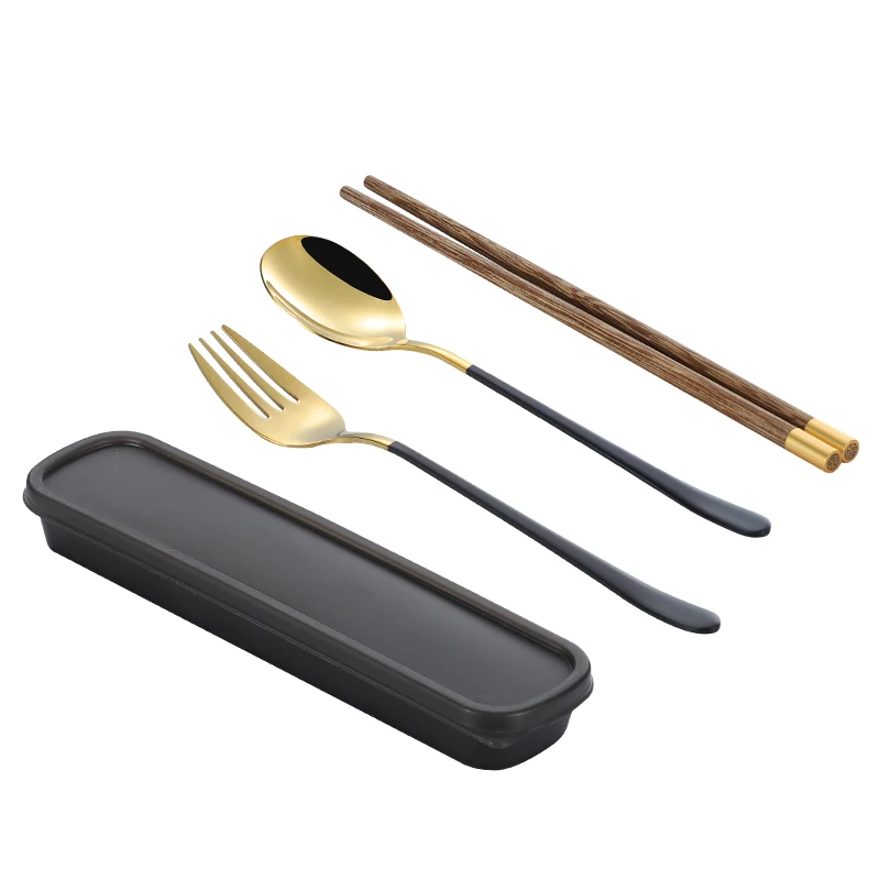 3 шт. деревянной ручкой набор столовых приборов ложка Ножи вилка Портативный