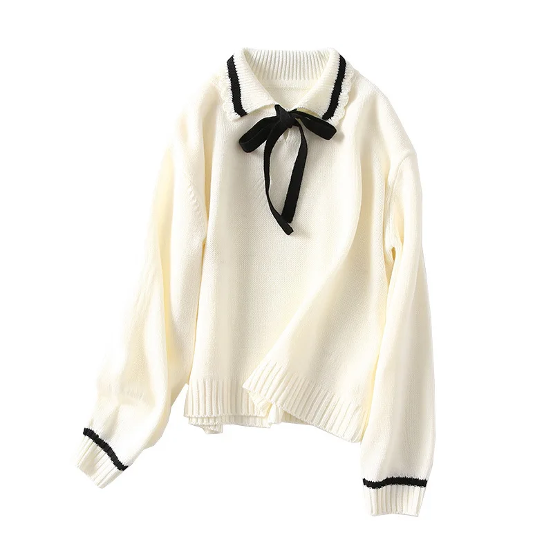 

A Generation of Fold-down Collar Lace-up Sweater High-waisted Casual Cowboy Harem Pants Two-Piece Women's Entity