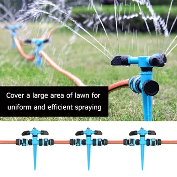 

Garden Automatic Water Sprinkler Lawn Irrigation System Coverage Rotation Nozzle Easily Carrying Part Eco-friendly Tool