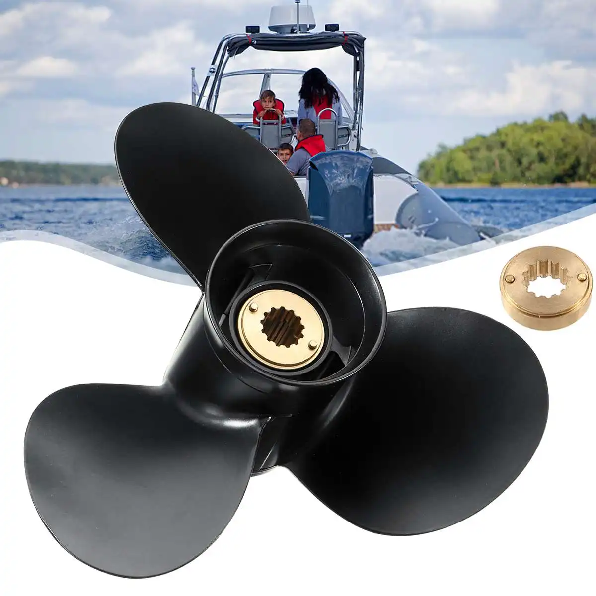 

Auzan 48-823478A5 11 5/8 x 11 Marine Outboard Propeller For Mercury 25-70HP Aluminum Alloy 3 Blades 13 Spline Tooth R Rotation