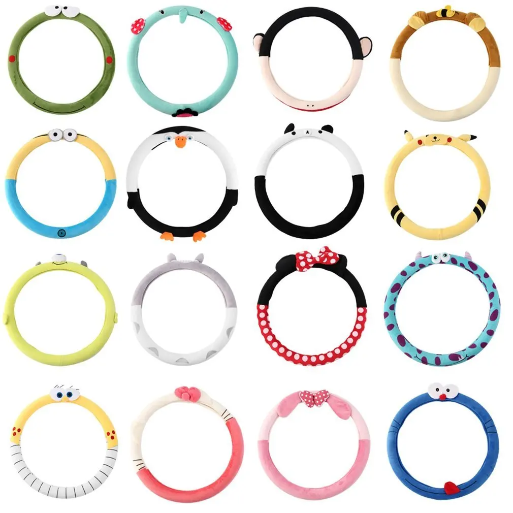 Car Styling Bow Car Steering Wheel Cover cute Cartoon Universal Interior Accessories Set Women/man 14 design Car covers Hot New