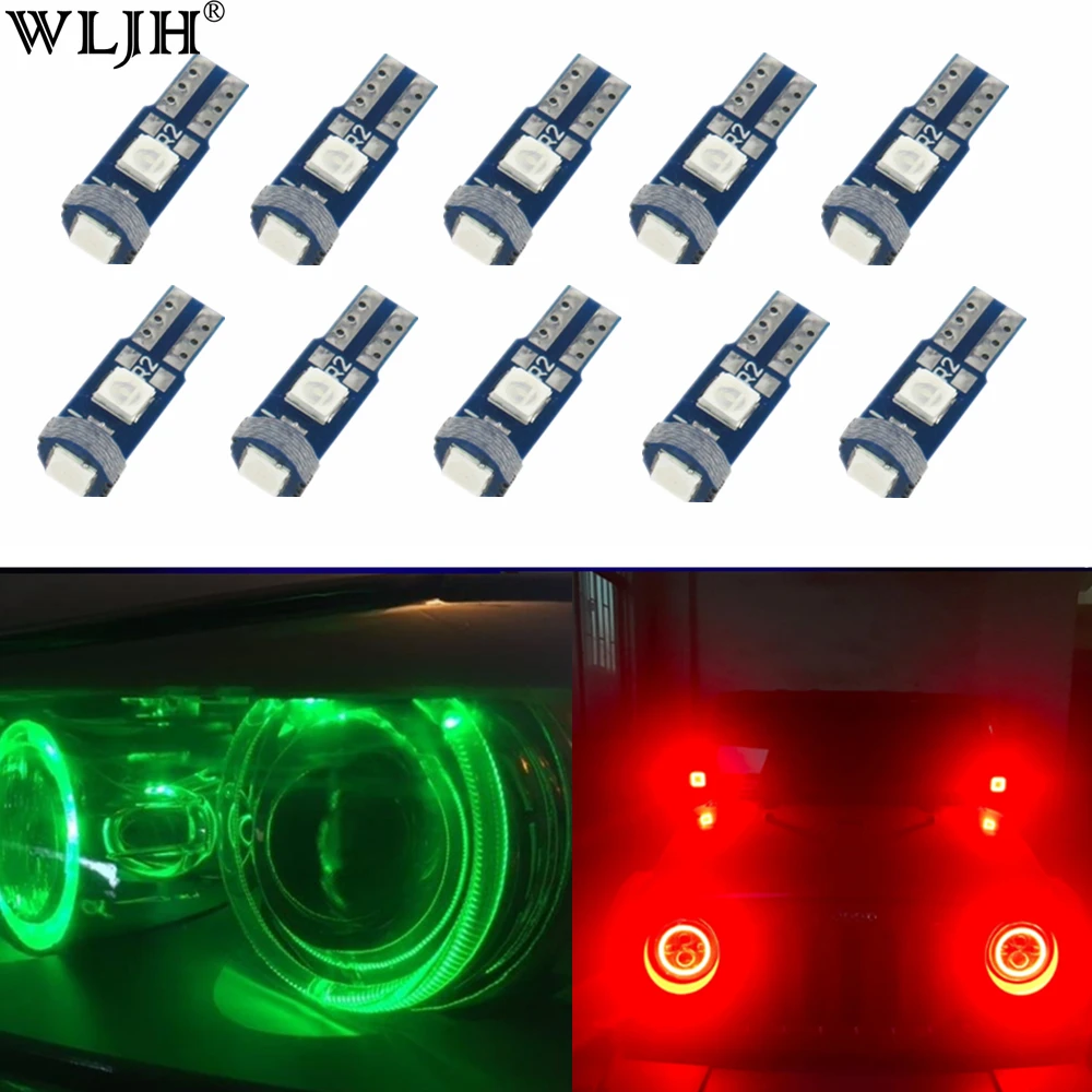 

WLJH 10x Auto Dash Light 74 LED T5 Car Angel Eyes Light Car Headlight Angel Eyes Led for VW Passat 3BG for AUDI A3 8L 8PA A6