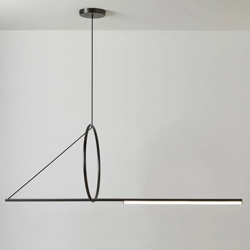 

Modern Minimalist Geometric Line LED Acrylic Pendant Lights Lighting Loft Art Restaurant Round Triangle Indoor Deco Hanging Lamp