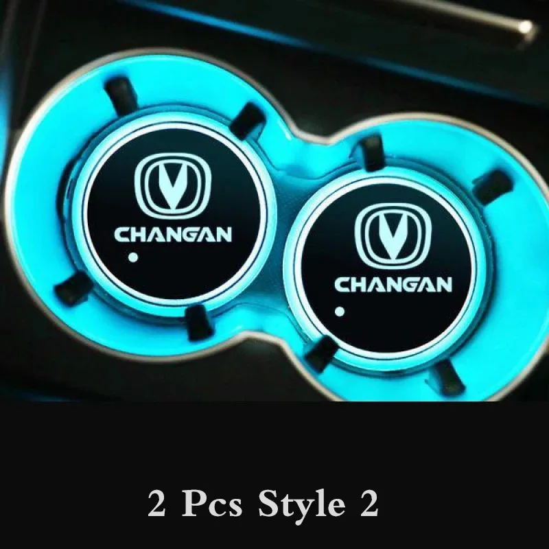 Car LED Water cup lamp charger atmosphere lamp Car Colorful logo water cup lamp For Changan Eado XT CS35 CS75 CS85 CS95 Dsvin V7