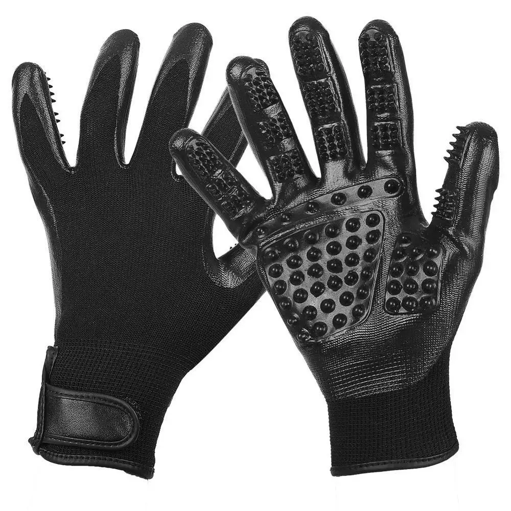 Upgraded Pat Grooming Gloves Cat Dog Horse Silicone Hair Removal Mitts Cat Brush Cat Grooming Supplies