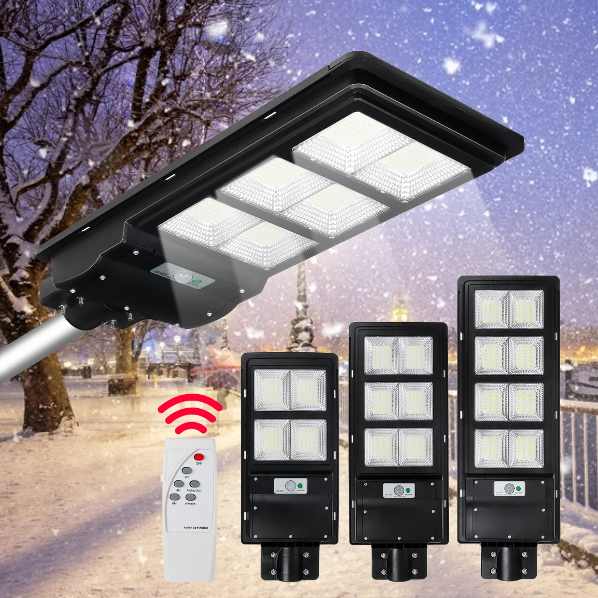 

Solar Street Light 300W 600W 900W IP65 Outdoor Plaza Lighting With Remote Control Motion Sensor Wall Light Home Garden Road