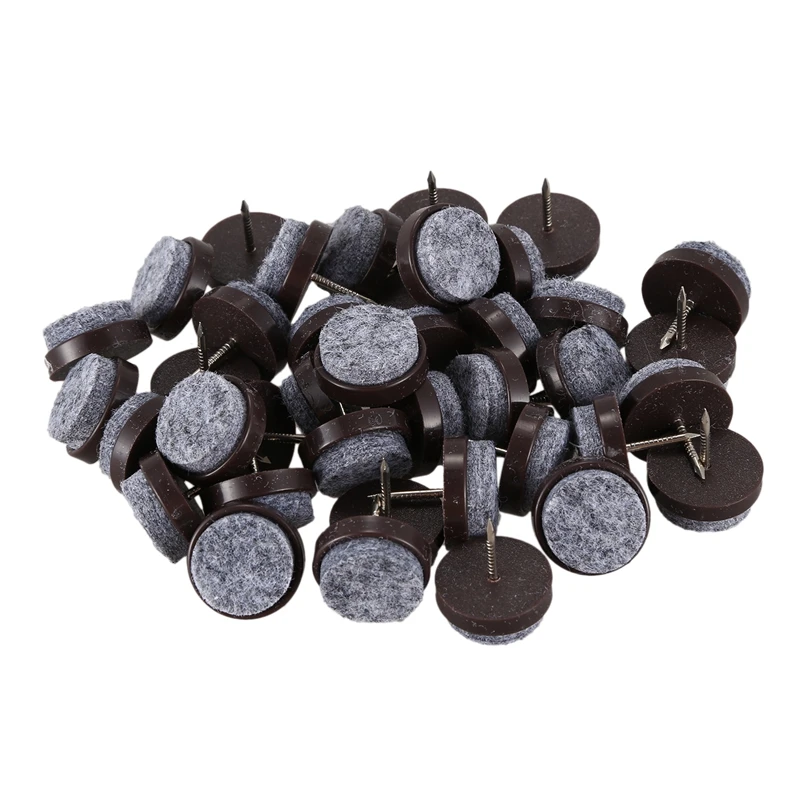 

New-40pcs Furniture Feet Felt Floor Protector Pad Nail Stud 20mm Dia