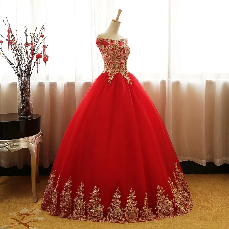 8 Layers Blue RED White Gold Lace Embroidey Quinceanera Dresses New Sparkle Tulle Floor-length off shoulder 16 Dress Retro Gown
