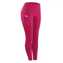 Women Compression Tight Long Pants Elastic Waist Trousers Slim Fitness Legging Base Layer Leggings With Pocket 5 Colors