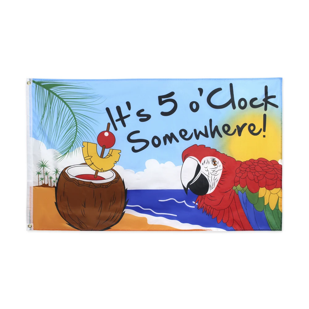90x150cm It's 5 OClock Somewhere flag of Party Parrot Happy Hour