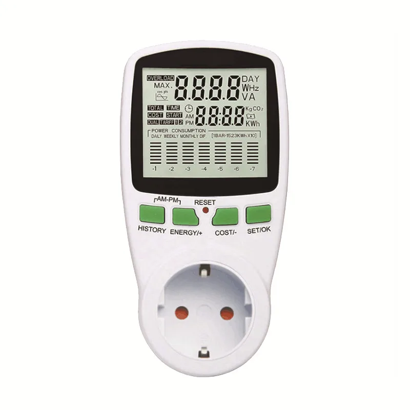 

Digital LCD Energy Meter Wattmeter Wattage Electricity Kwh Power Meter Measuring Outlet Power Analyzer