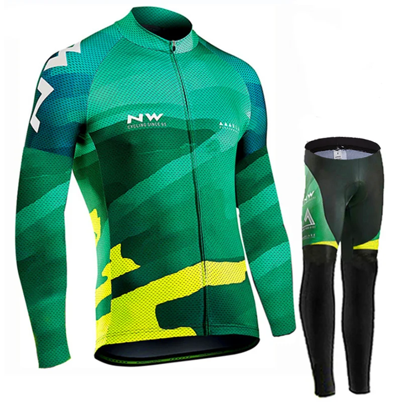 Long Cycling set NW Велоспорт Джерси Набор Весна с длинным рукавом велосипедная одежда гоночная велосипедная одежда Велоспорт набор Майо Ropa Ciclismo Hombre - Цвет: Long Cycling set