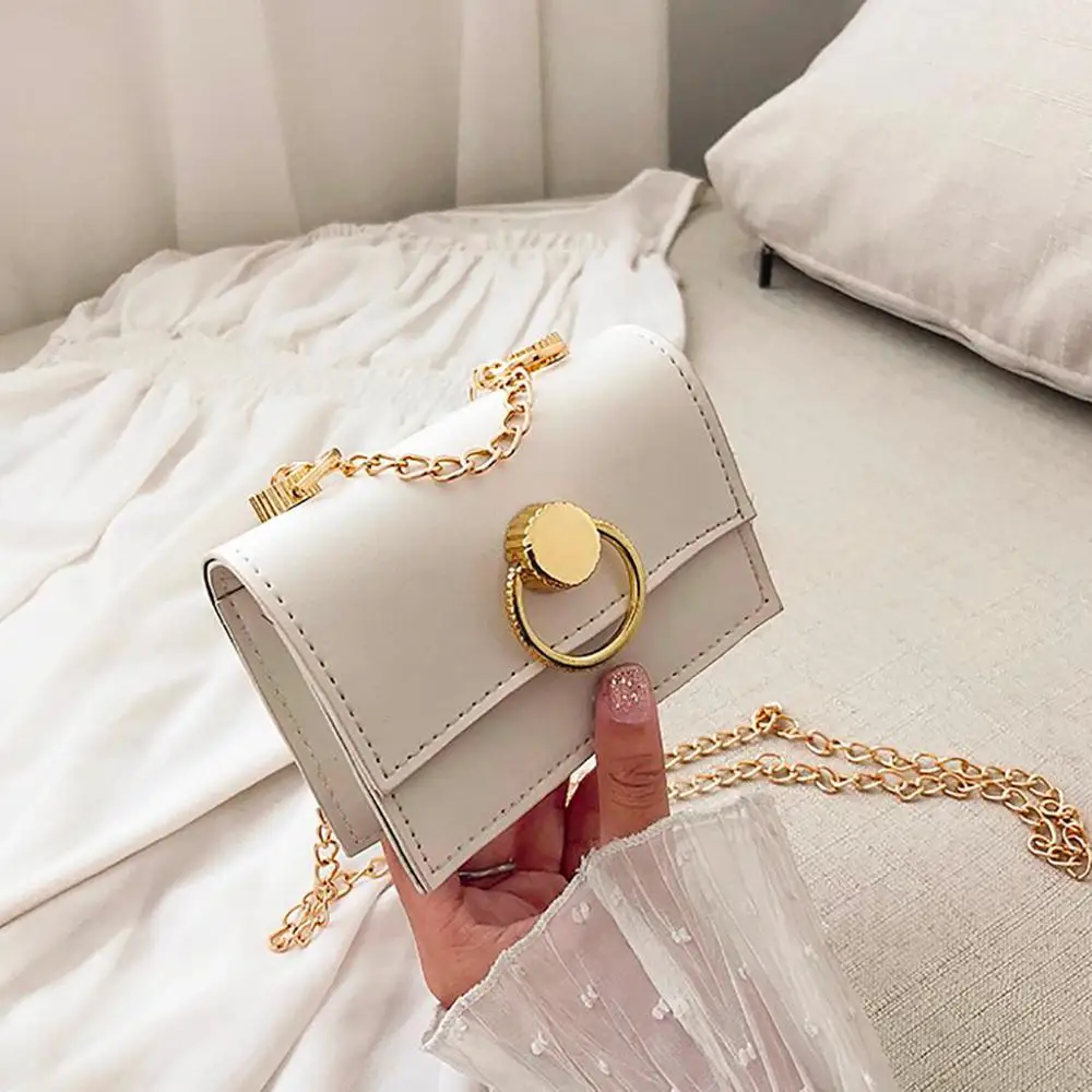 

Fashion Cross Body Bags For Women 2019 Solid Color Leather Messenger Bag Simple Flap Cover Bag Luxury Design Handbag #15