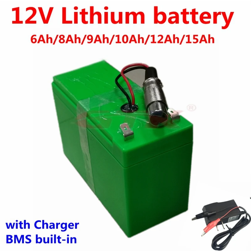 

Portable 12V 6Ah 7Ah 9Ah 8Ah 10Ah 11Ah 12Ah Lithium Li ion battery with BMS for 100w power bank toy sprayer+Charger