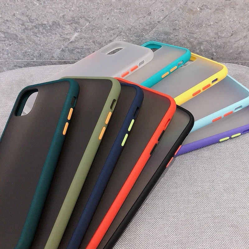 

10 Pcs Luxury Shockproof Case For iPhone X XR XS Max Silicone Translucent Matte phone cover For iPhone 11 pro max 7 8 Plus cases