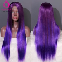 Олей фиолетовый до синий Ombre синтетический парик на кружеве бесклеевой без сарая без Tnagle средняя часть косплей парики для девочек
