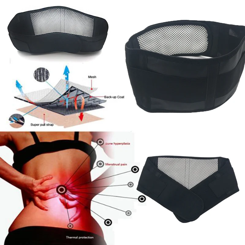 Tourmaline Waist Brace Support Belt Self Heating Lower Back Support Magnetic Therapy Lumbar Waist Bandage Back Waist Belt