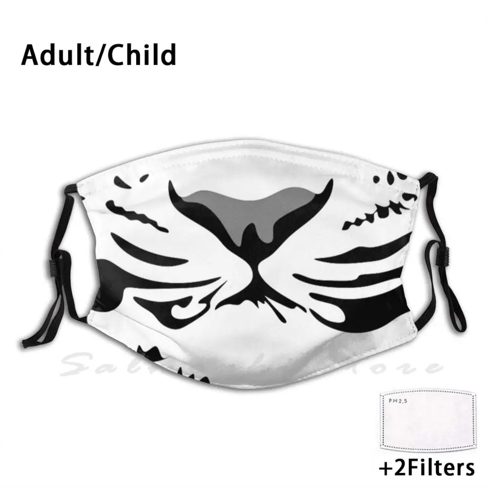 Bianco King Tiger Parla Maschera Bocca Di Stampa Riutilizzabile Pm2.5Filter White Tiger Re Maschera Viso Maschera Viso Della Copertura Tiger King Tige