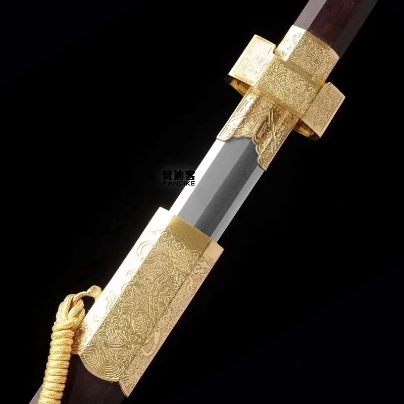 Quality Handmade Folded steel Chinese Tang Dynasty Dao Copper fittings Eight sides Long Sword Sharp furnish and decorate
