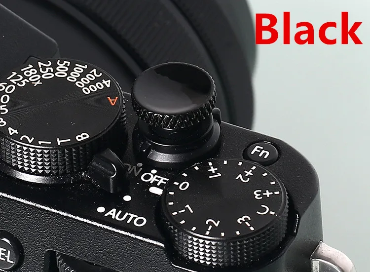 Металлическая кнопка спуска затвора для камеры, золото, серебро, чистая медь для Fujifilm XT3 XT30 XT20 Leica M series micro SLR камера - Цвет: Черный