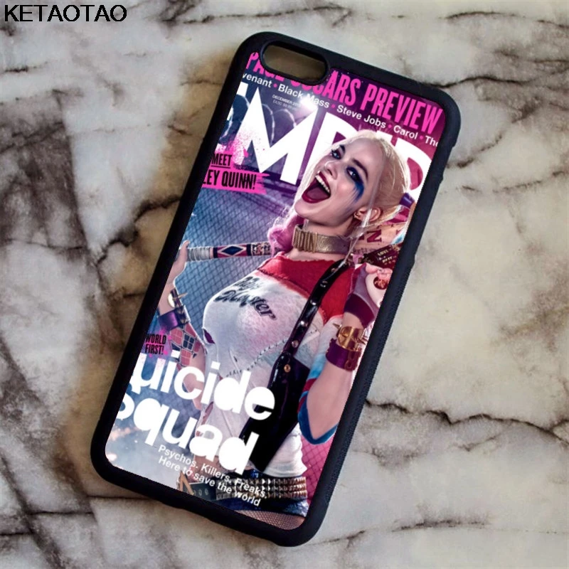 Чехол для телефона KETAOTAO Harley Quinn Suicide Squad s для iPhone 4S SE 5 6 5C 5S 6S 7 8 X Plus XR XS Max чехол из мягкого ТПУ резины и силикона - Цвет: Фиолетовый