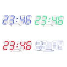 Настольные часы будильник Настенные светящиеся Подвесные часы синий 3D светодиодный электронные часы