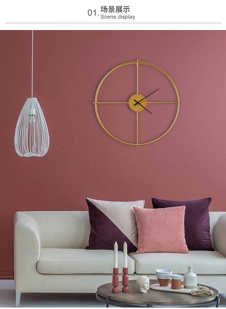 Wrought Iron Clock Wall Decoration Restaurant Background Hanging Decor Pendant Creative Simple Home Decoration Office Ornaments