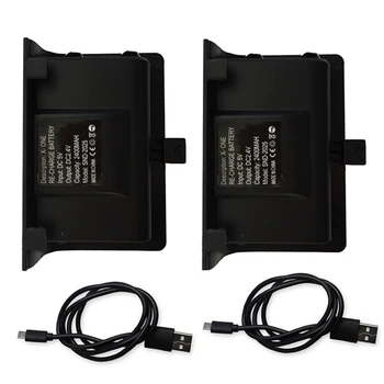 

2PCS Portable 2400mAh Rechargeable Game Battery Pack With USB Cable For XBOX ONE Controller Charging Kit Batteria