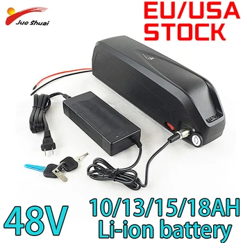 Hailong-batería eléctrica para bicicleta de 48v, 18650,00 celdas, 10/13/15/18AH, batería de litio potente, disponible en la UE y EE. UU.