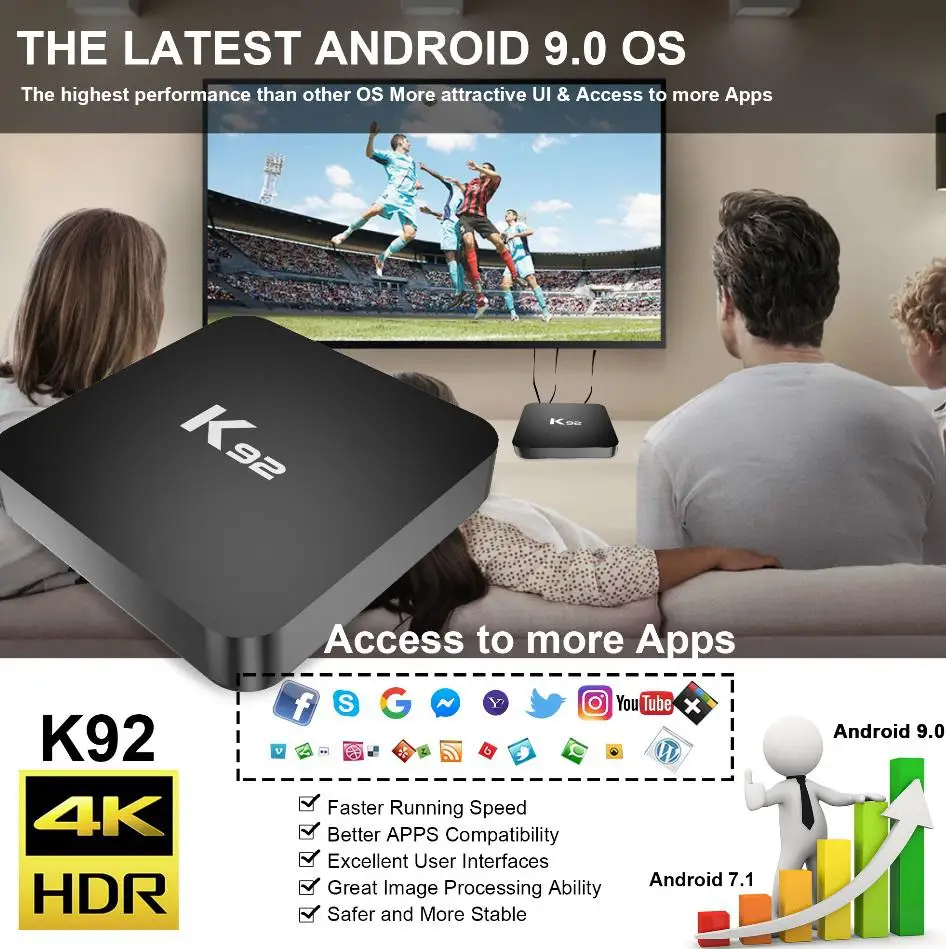 ТВ приставка BEESCLOVER K92 Android 9 0 Amlogic S905 X2 2 4G/5G Dual WiFi USB3.0 BT4.2 поддержка 4K медиаплеера TV Box