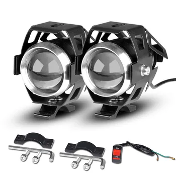 

2pcs Universal Motorcycle Headlight,U5 LED Safety Spot Lamp with 3 Modes,125W Aluminum Alloy Lamp Spotlights For Suzuki