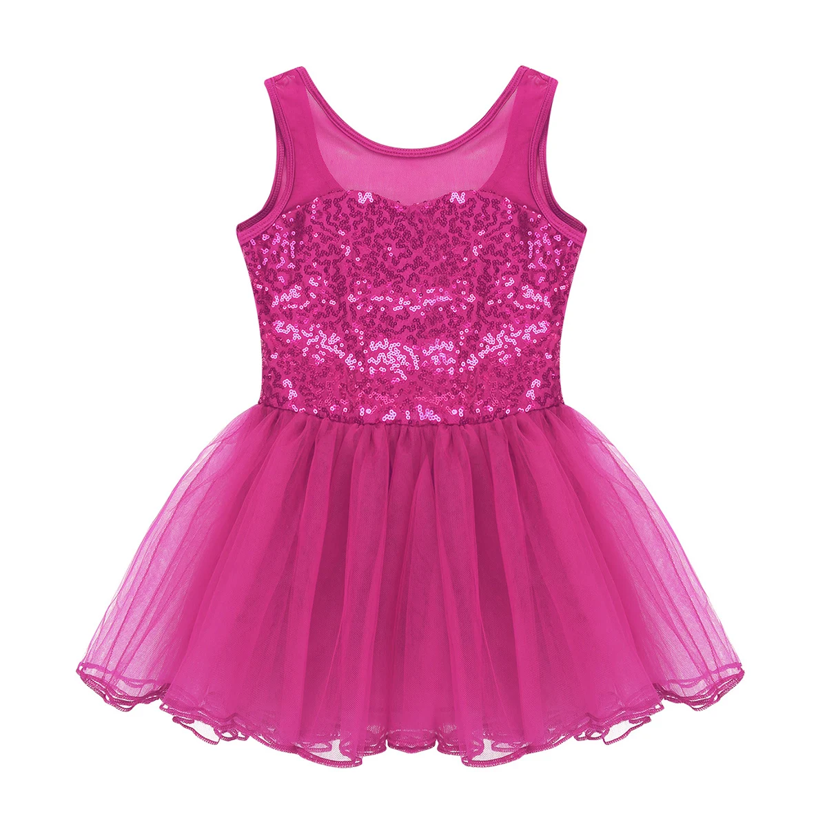 Iiniim/Детская Одежда для танцев для девочек; Bailarina; стрейчевая сетка с блестками; танцевальные костюмы для балета; гимнастический купальник; платье с пачкой из сетки