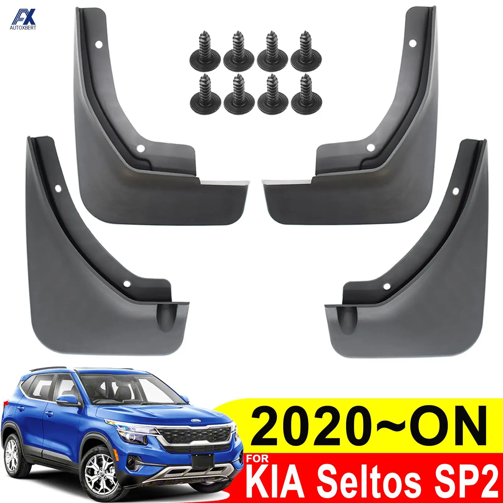 4x/Set Molded Car Mud Flaps Splash Guards For Kia Seltos SP2 2019 2020 2023 Mudflaps Mudguards